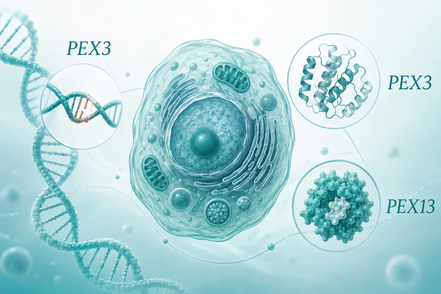 过氧化物酶体生物合成障碍 - 细胞内部示意图