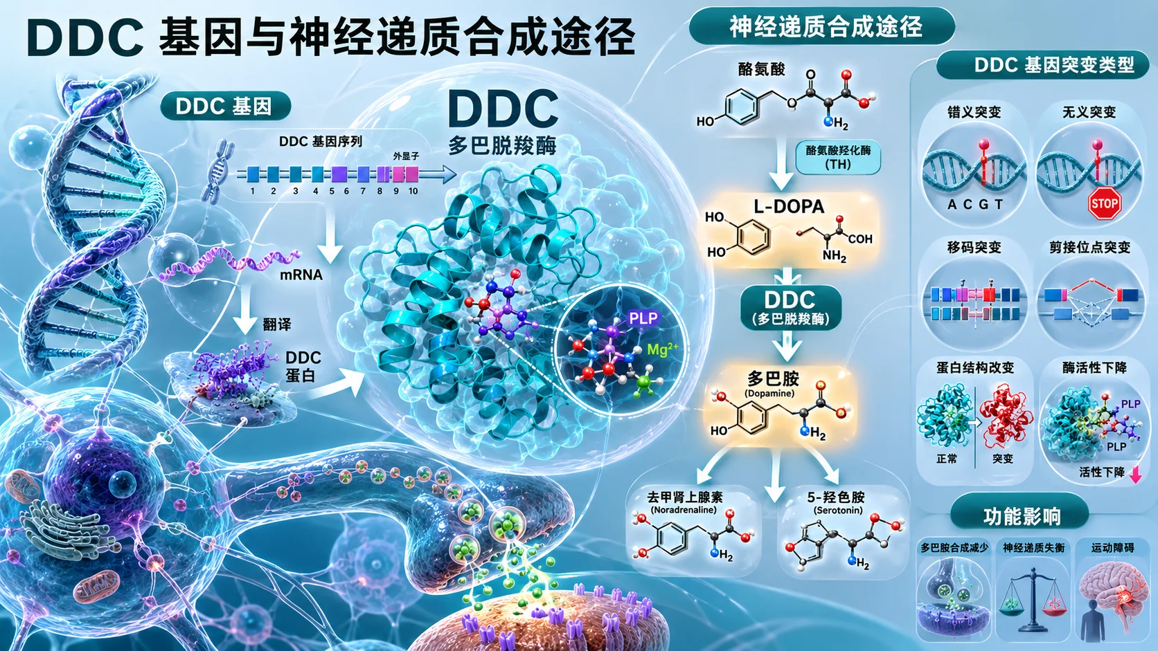 芳香族氨基酸脱羧酶缺乏症 - 神经递质合成通路