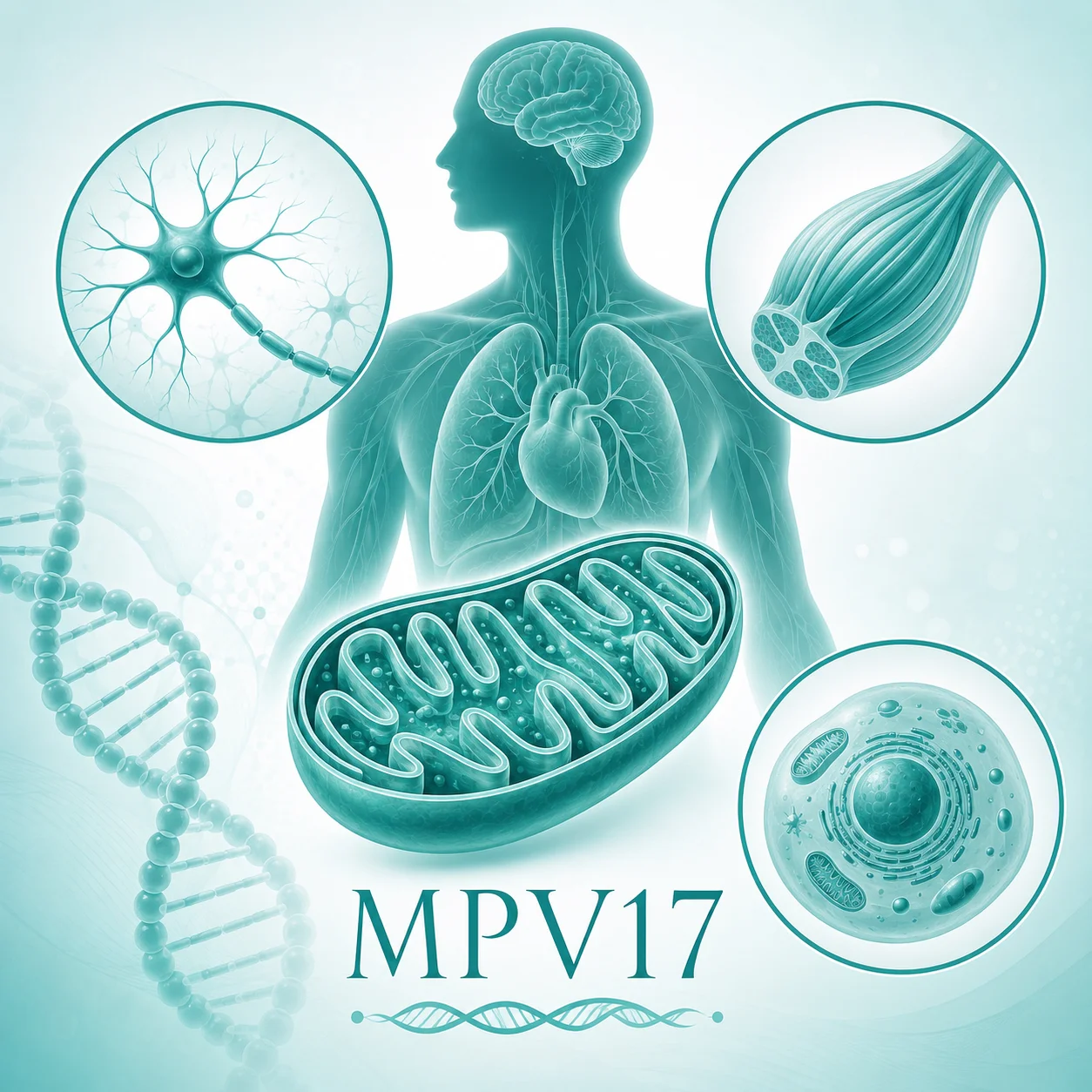 肝脑型线粒体DNA 耗竭综合征6 型 - 线粒体结构示意