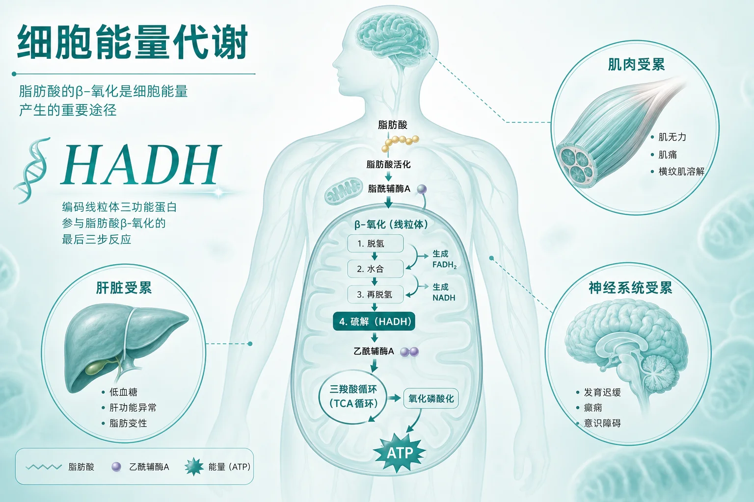 3- 羟酰基辅酶A 脱氢酶缺乏症 - 细胞能量代谢