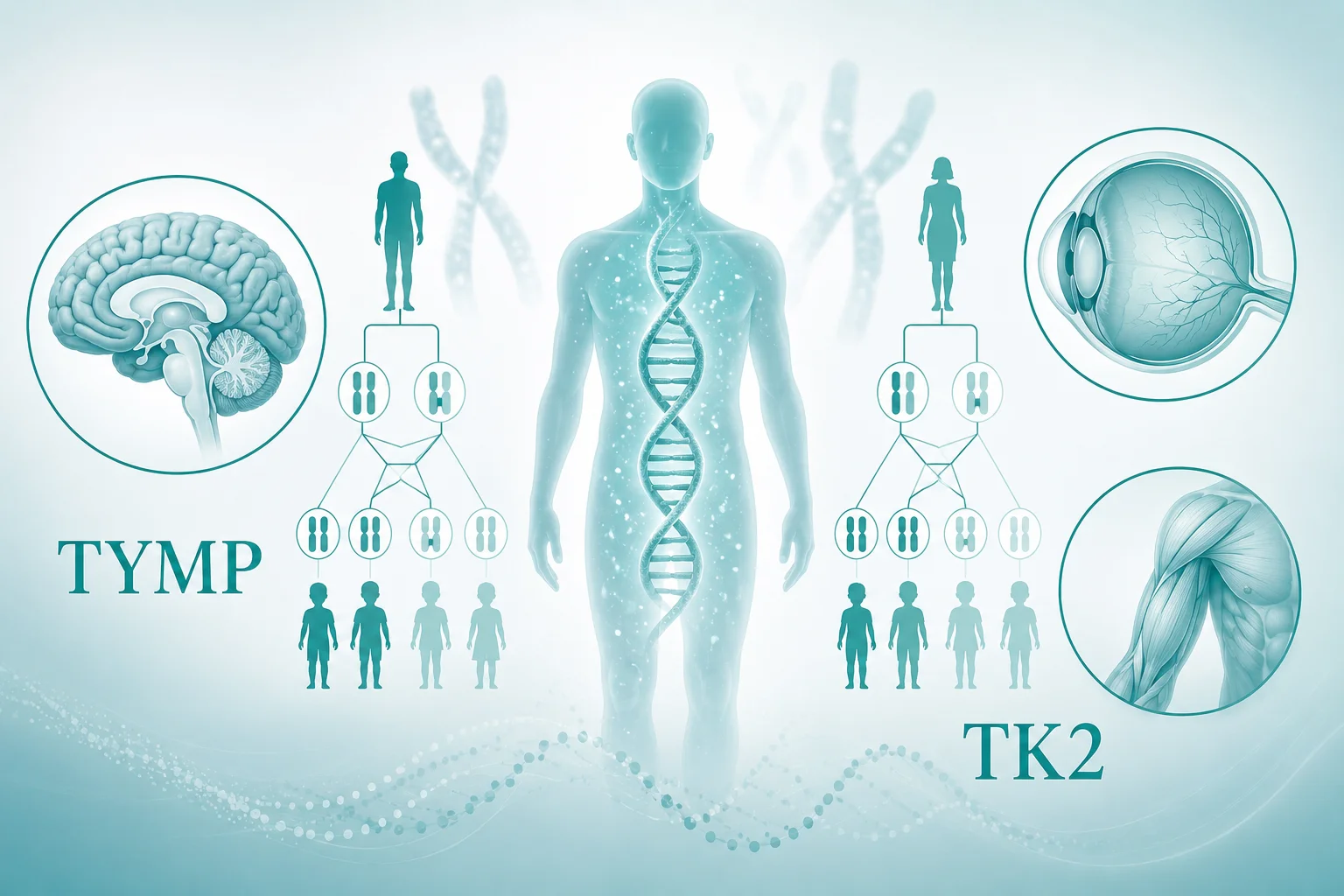 线粒体DNA 缺失综合征 - 遗传示意图