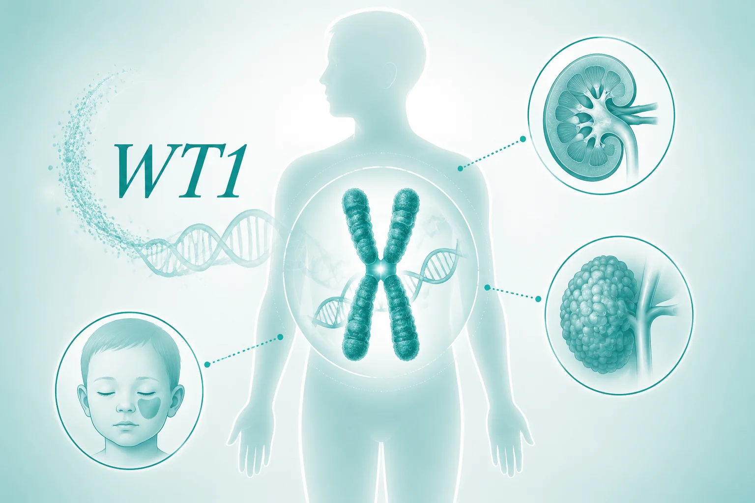 Wilms 瘤、虹膜缺失、生殖器异常和智力低下综合征 - 染色体示意图