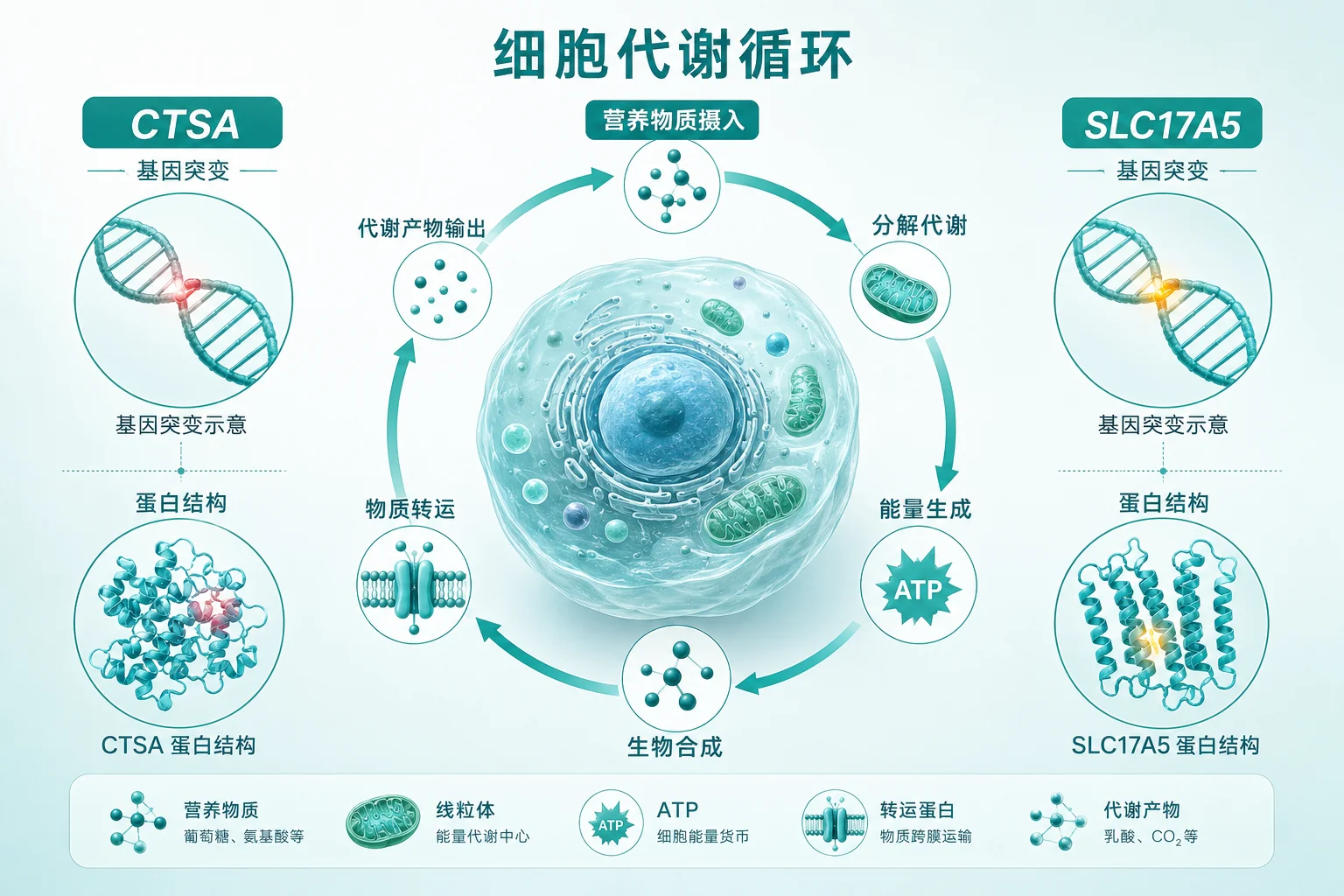唾液酸贮积症 - 细胞代谢循环
