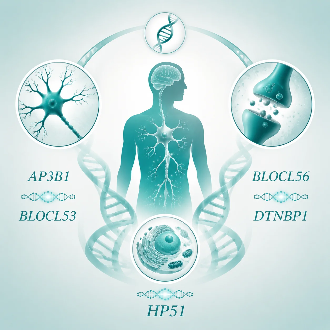 Hermansky-Pudlak(HSP) 综合征 - 遗传示意图