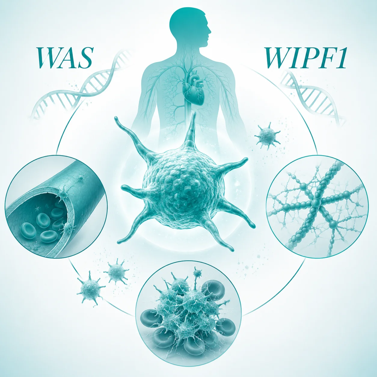Wiskott-Aldrich 综合征 - 血小板 免疫细胞 基因检测示意