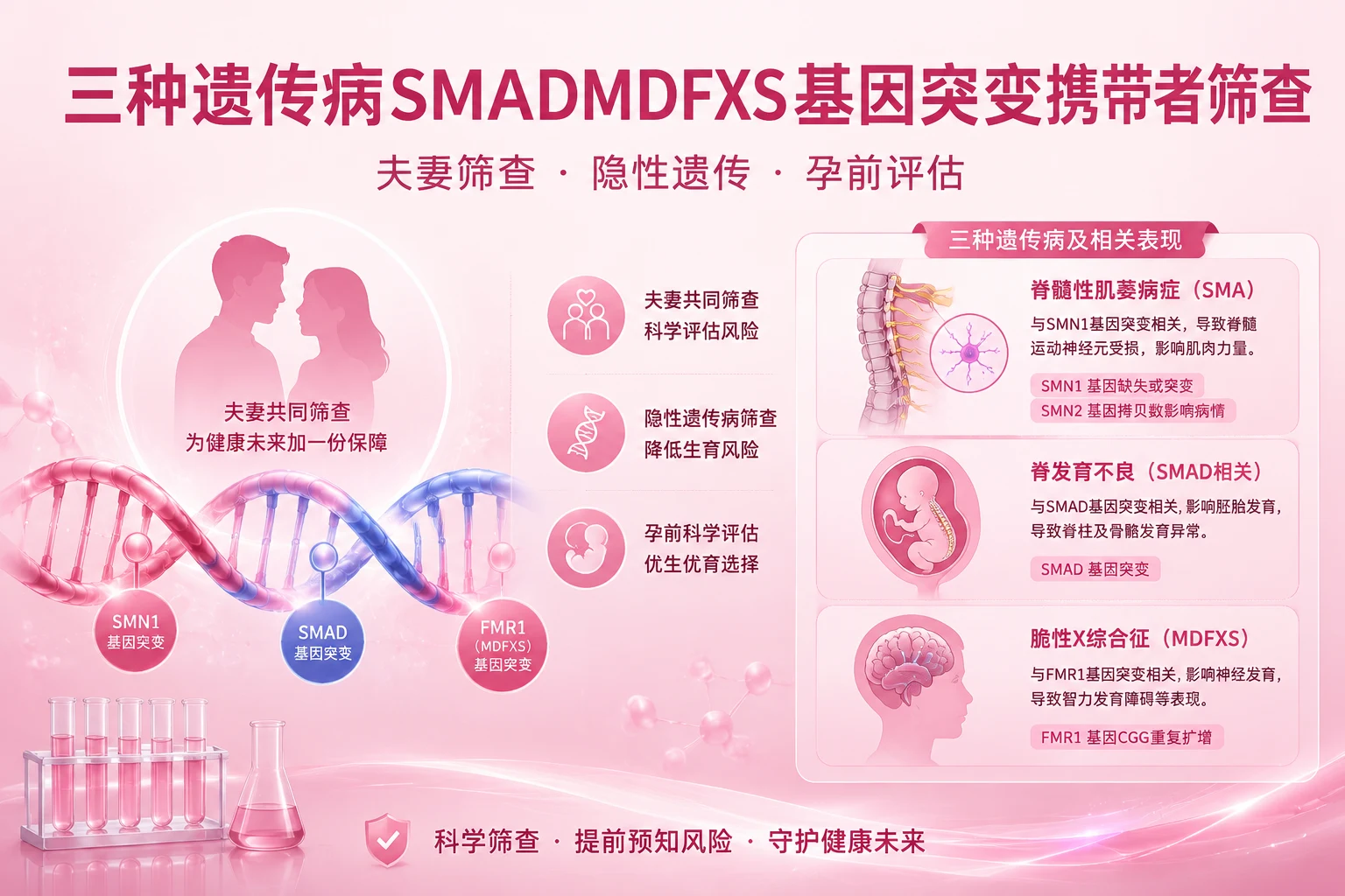 三种遗传病SMADMDFXS基因突变携带者筛查