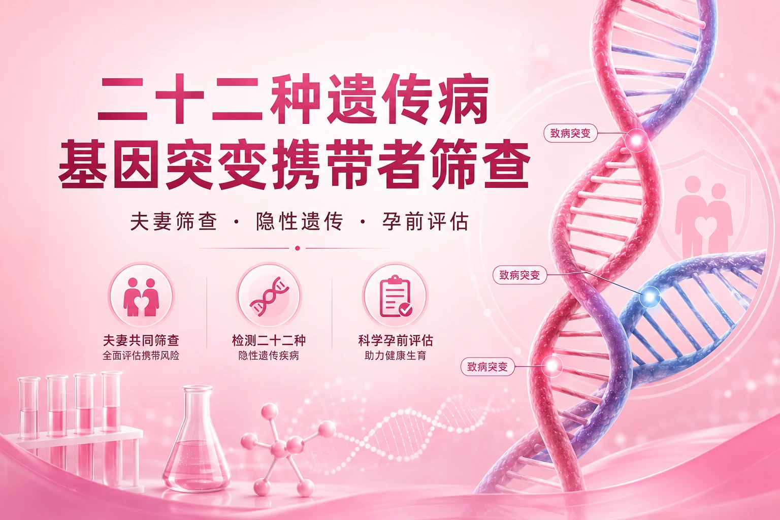 二十二种遗传病基因突变携带者筛查 - 万核基因