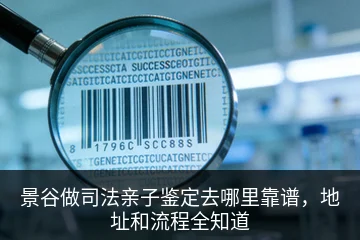 景谷做司法亲子鉴定去哪里靠谱，地址和流程全知道