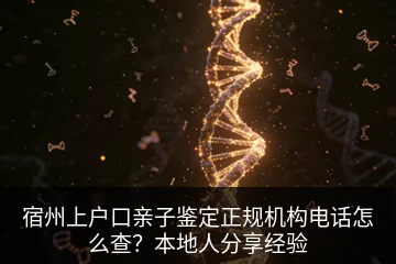 宿州上户口亲子鉴定正规机构电话怎么查？本地人分享经验